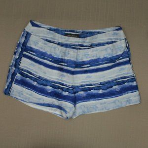 Tommy Bahama Shorts Women's Size 8 Mid Rise Lined Blue White Silk Shorts